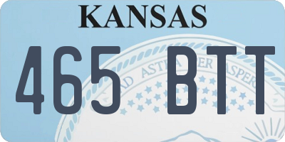 KS license plate 465BTT