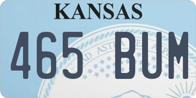 KS license plate 465BUM
