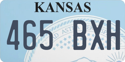 KS license plate 465BXH