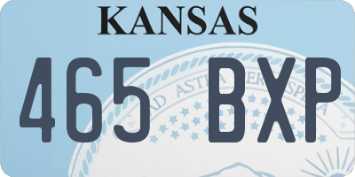 KS license plate 465BXP