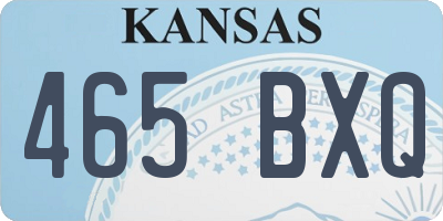 KS license plate 465BXQ