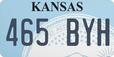 KS license plate 465BYH