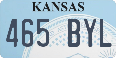 KS license plate 465BYL