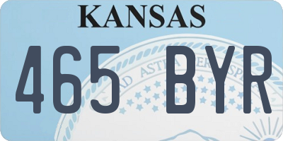 KS license plate 465BYR