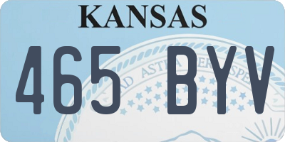 KS license plate 465BYV