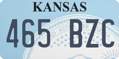 KS license plate 465BZC