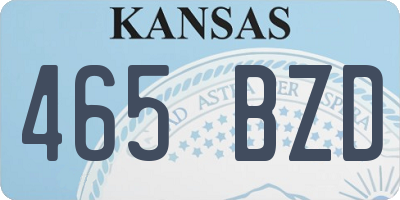 KS license plate 465BZD
