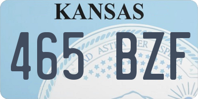 KS license plate 465BZF