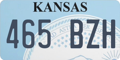 KS license plate 465BZH