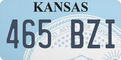 KS license plate 465BZI