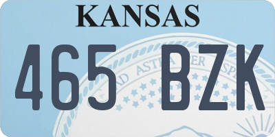 KS license plate 465BZK