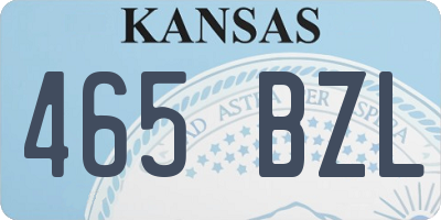 KS license plate 465BZL