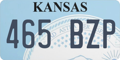 KS license plate 465BZP