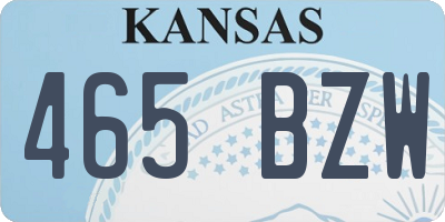 KS license plate 465BZW