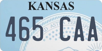 KS license plate 465CAA