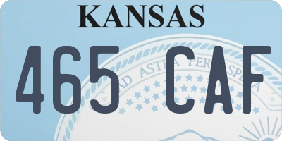 KS license plate 465CAF