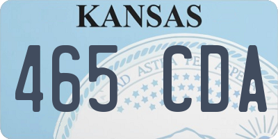 KS license plate 465CDA