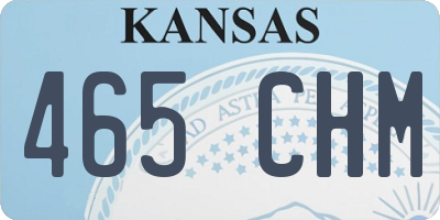 KS license plate 465CHM