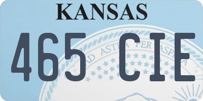 KS license plate 465CIE