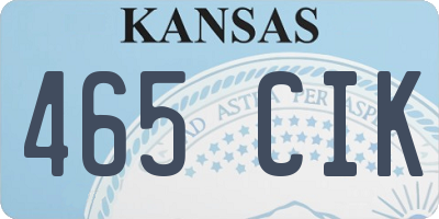 KS license plate 465CIK