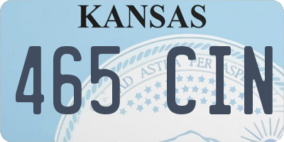 KS license plate 465CIN