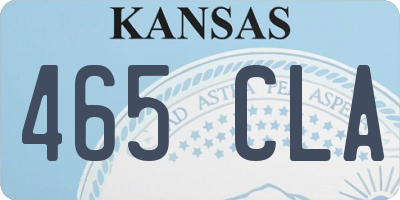 KS license plate 465CLA