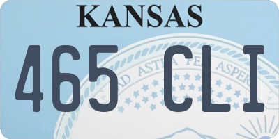 KS license plate 465CLI