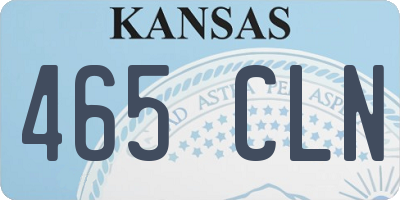 KS license plate 465CLN