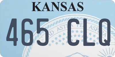 KS license plate 465CLQ