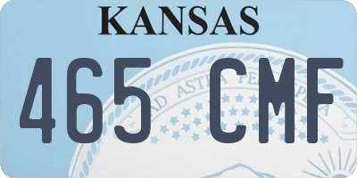 KS license plate 465CMF