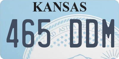 KS license plate 465DDM