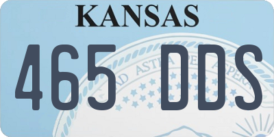 KS license plate 465DDS