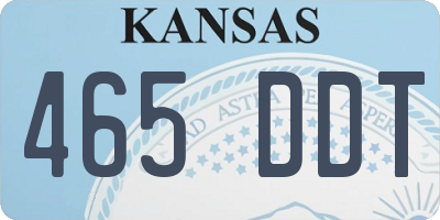 KS license plate 465DDT