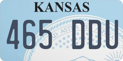 KS license plate 465DDU