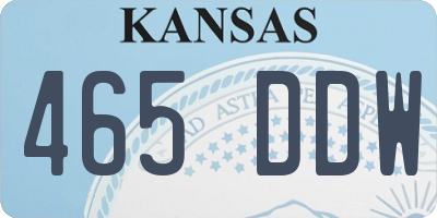 KS license plate 465DDW