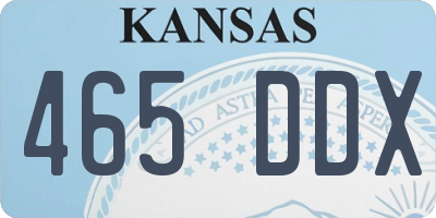 KS license plate 465DDX