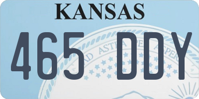 KS license plate 465DDY