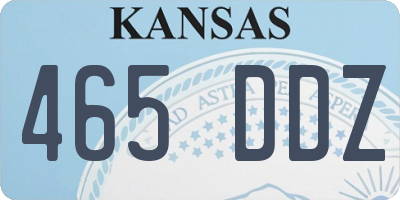 KS license plate 465DDZ