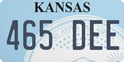 KS license plate 465DEE