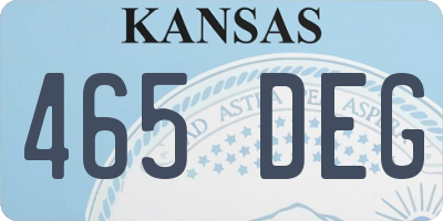 KS license plate 465DEG