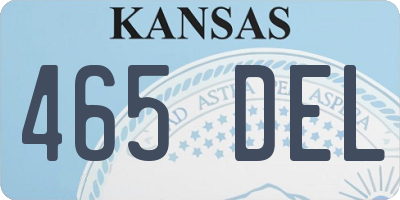KS license plate 465DEL