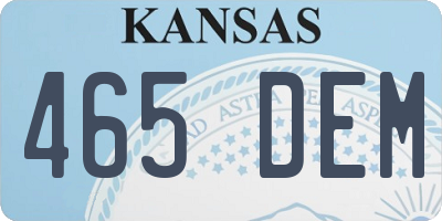 KS license plate 465DEM