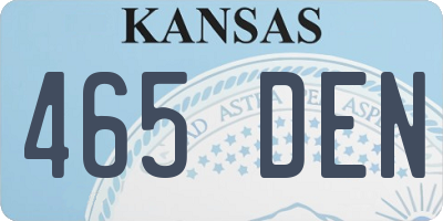 KS license plate 465DEN