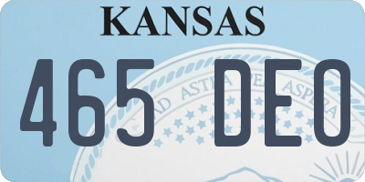 KS license plate 465DEO