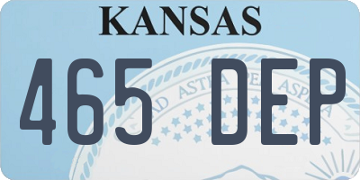 KS license plate 465DEP