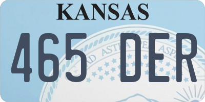 KS license plate 465DER