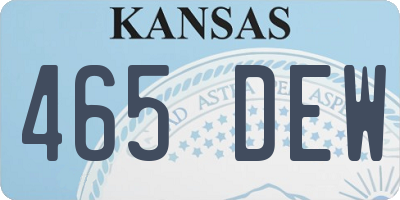 KS license plate 465DEW