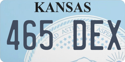 KS license plate 465DEX