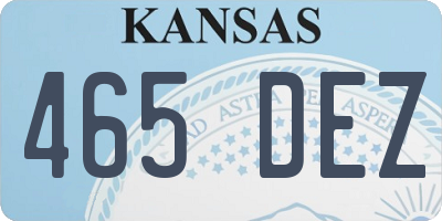 KS license plate 465DEZ