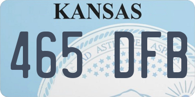 KS license plate 465DFB